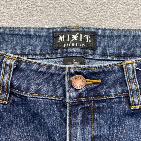 Mixit Womens Denim Blue Jeans Size 6 Cotton Blend Medium Wash Stretch - Picture 10 of 11